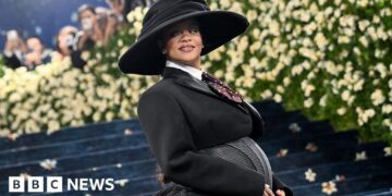 Rihanna and A$AP Rocky reveal third being pregnant at 2025 Met Gala